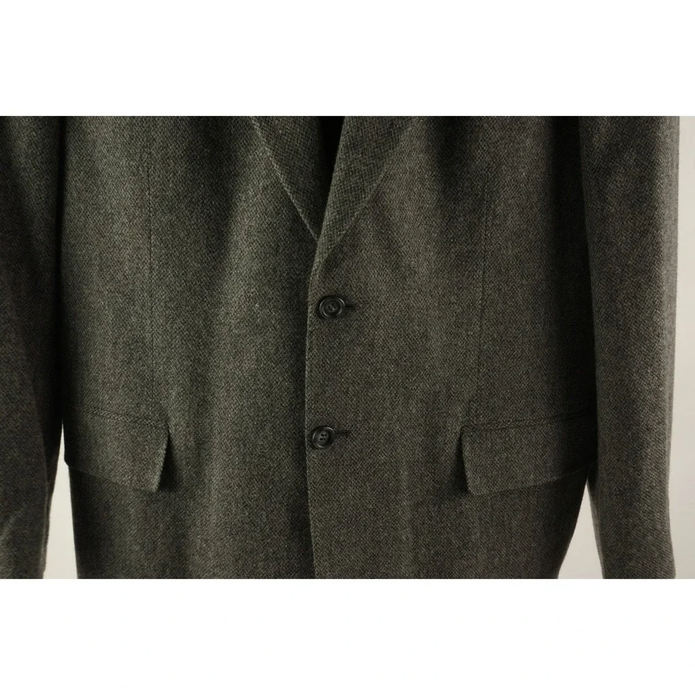Debenhams Flannel Wool Notch Lapel Two Button Sport Coat Men's 46L Gray Portugal